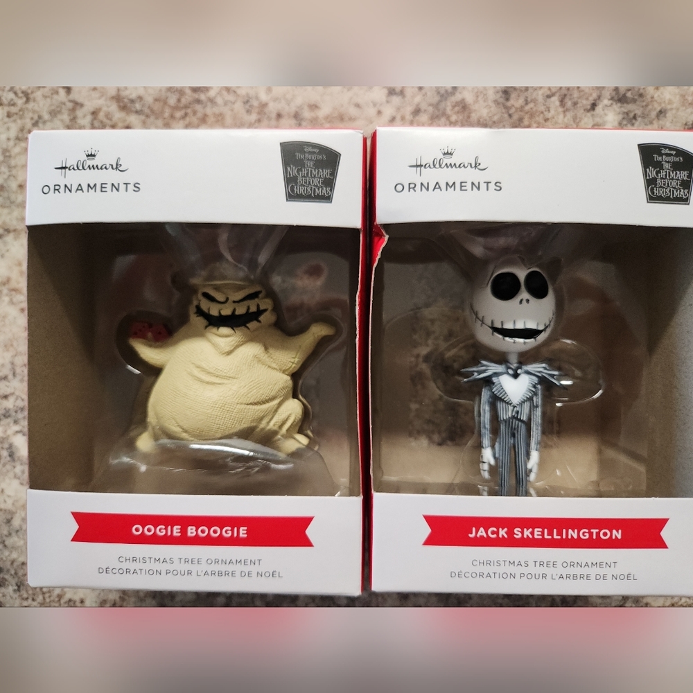 Hallmark Nightmare Before Christmas Oogie Boogie Ornaments & Jack Skellington